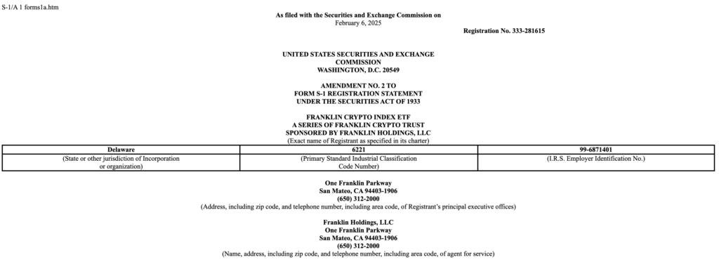 Franklin Templeton Seeks SEC Approval for Crypto Index ETF